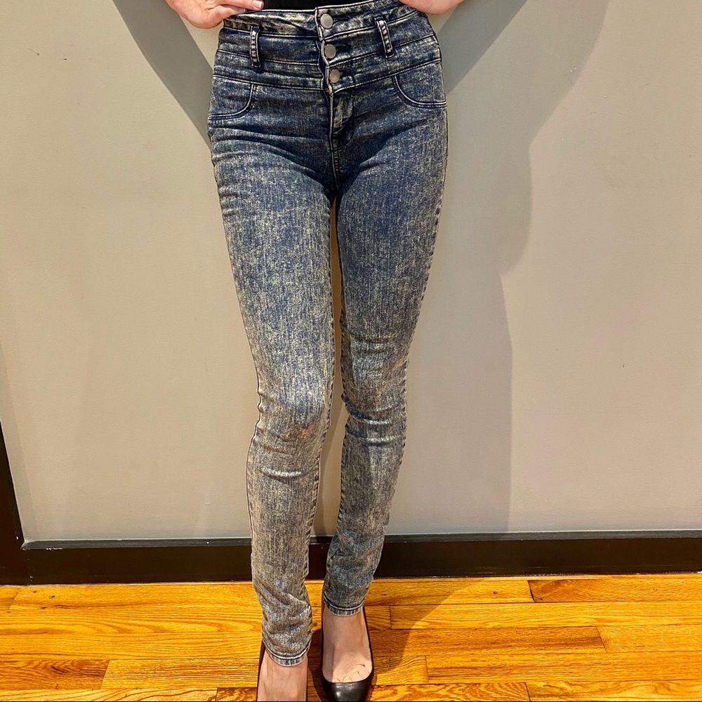 Women Jeans Hi Waist Skinny Grey 0 Refuge